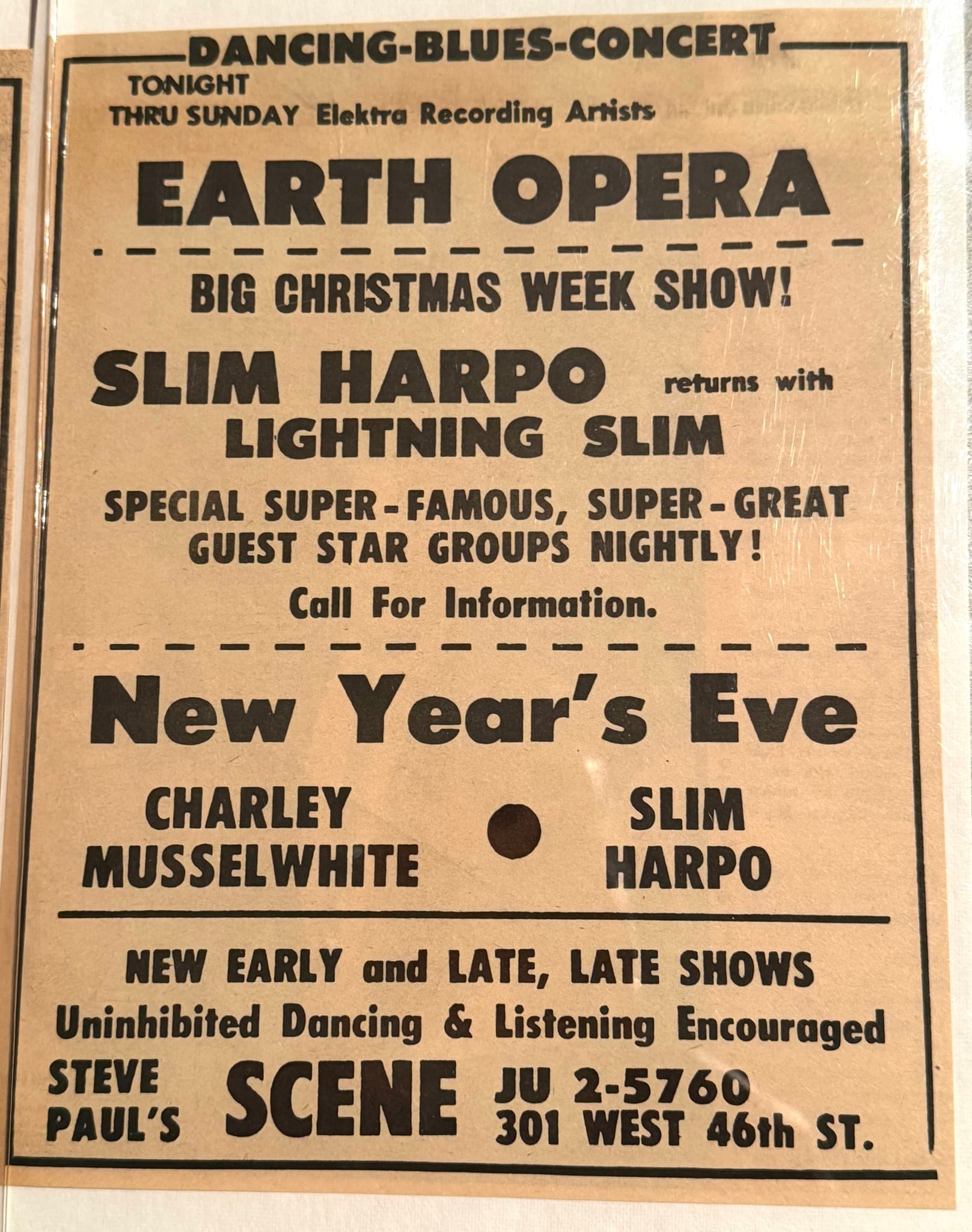 Earth Opera New Year's Eve poster