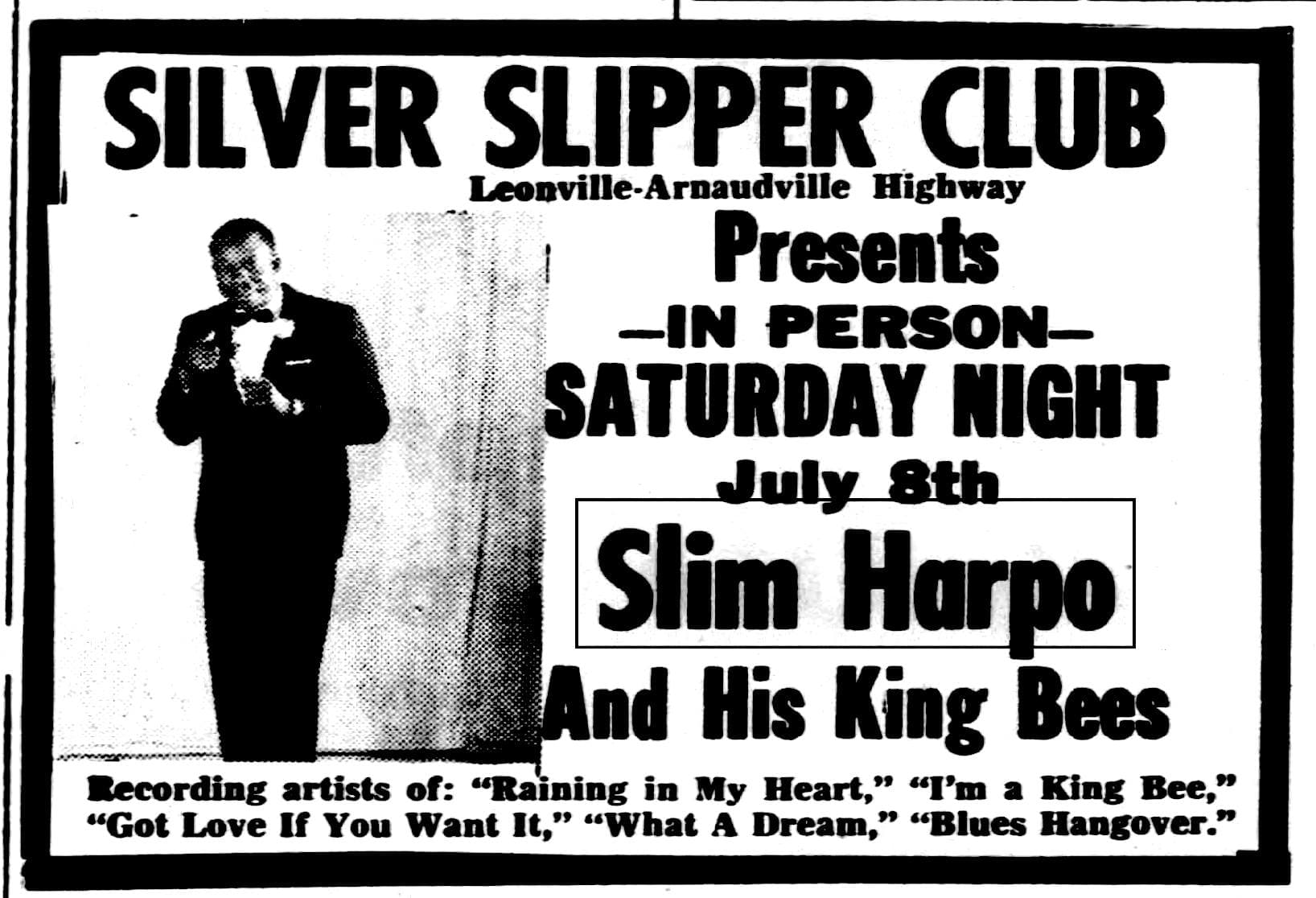 Silver Slipper Club event poster